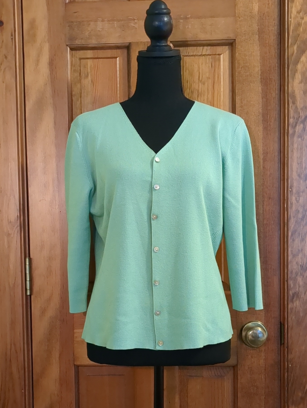 Petite Sophisticate Green Cardigan